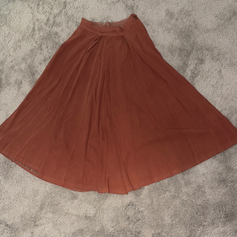 Elegant Rust A-Line Skirt